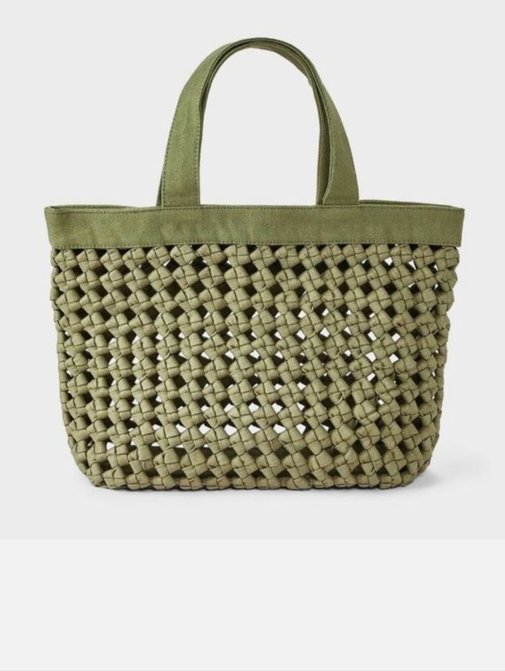 NWT! Universal Thread, Waxed Cotton Woven Cord Tote Bag - Green, MSRP $35